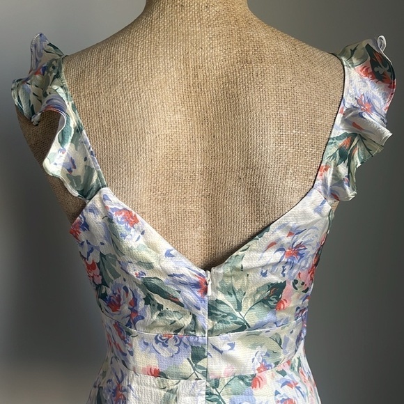 NWT LA MAISON TALULAH SILK MINI DRESS Floral Mist Small - Picture 6 of 11